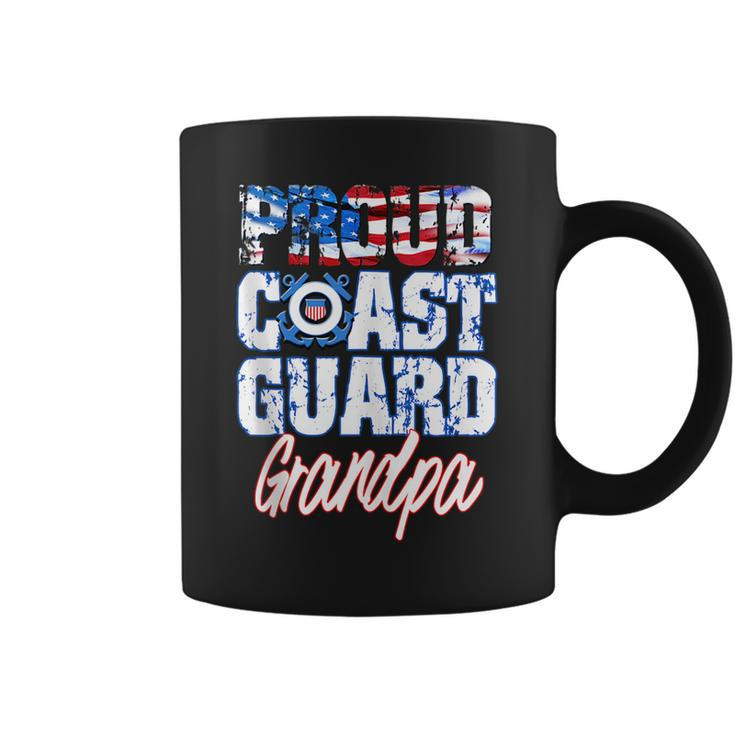 Proud Patriotic Usa Coast Guard Grandpa Usa Flag Men Grandpa Funny Gifts Coffee Mug
