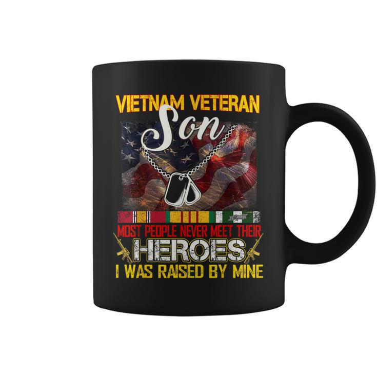 Proud Son Of A Vietnam Veteran My Dad Mom Is A Hero Coffee Mug