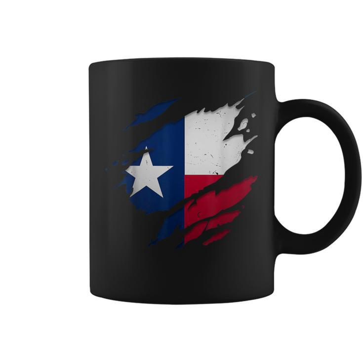 Proud Texan Tx State Torn Ripped Texas Flag Coffee Mug