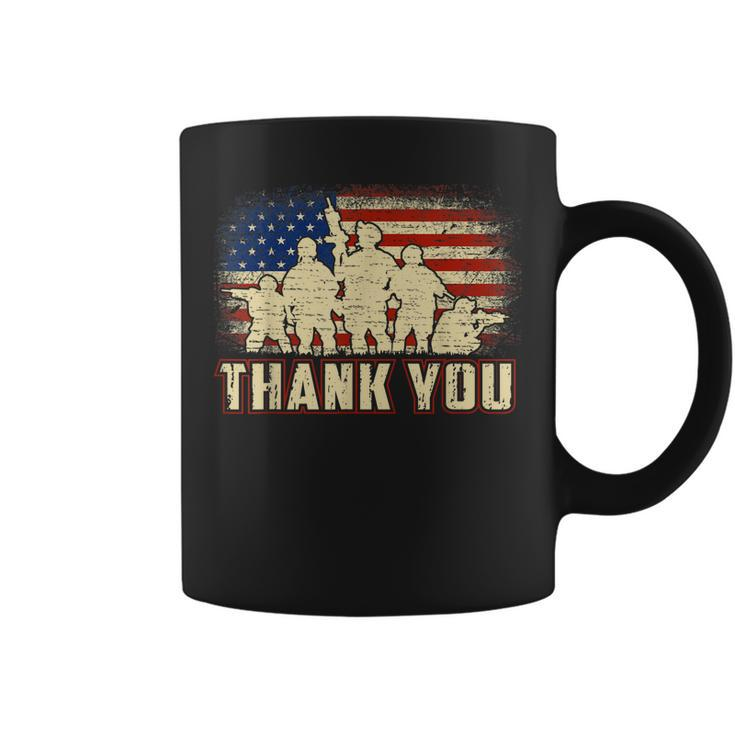 Proud Thank You American Us Flag Military Veteran Day Gift  Coffee Mug