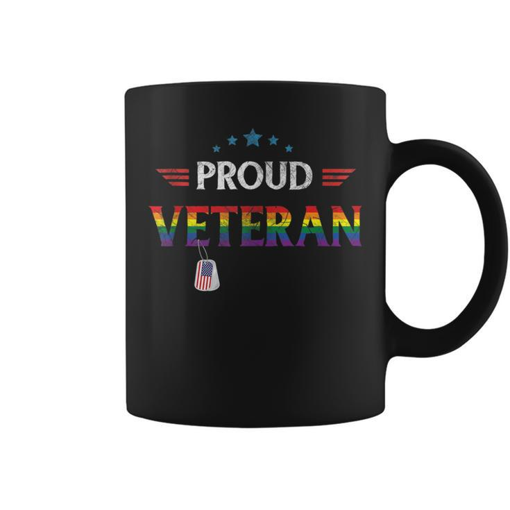 Proud Veteran Lgbt Gay Pride Rainbow Us Military Trans Coffee Mug