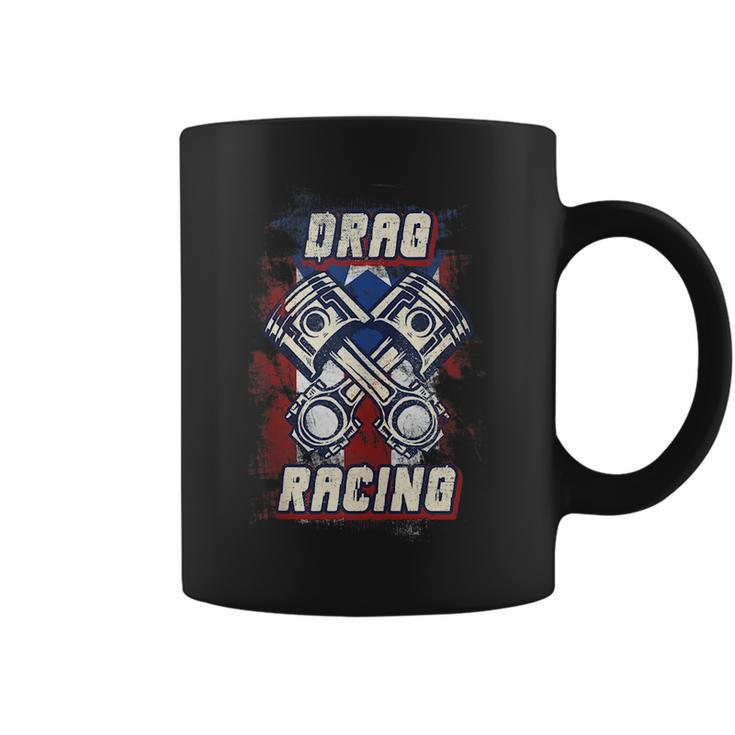 Puerto Rico Flag Drag Racing Fiebre Import Car Racers Racing Funny Gifts Coffee Mug