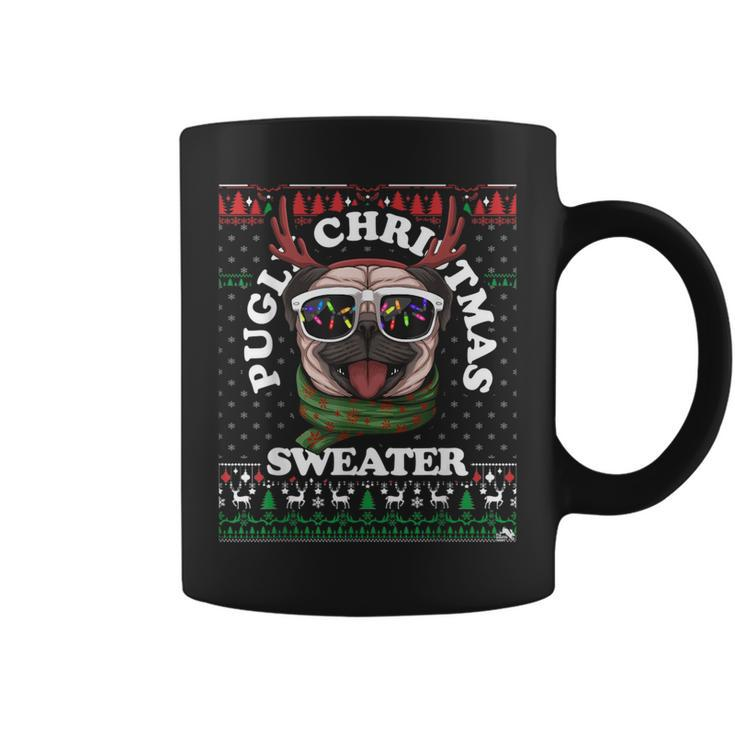 Pugly Christmas Sweater Ugly Pug Coffee Mug
