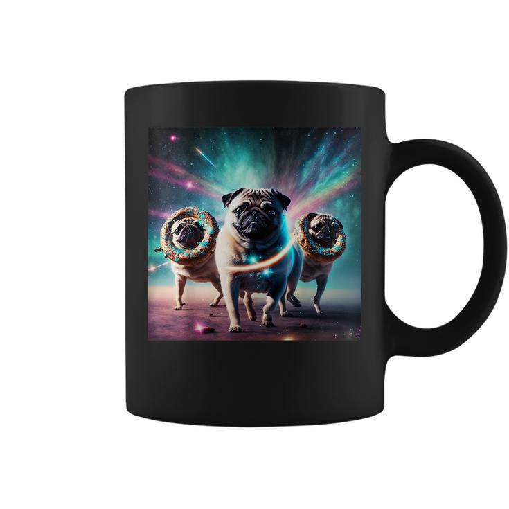Pugs In Space With Donuts Cute Pug Boys Girls Coffee Mug