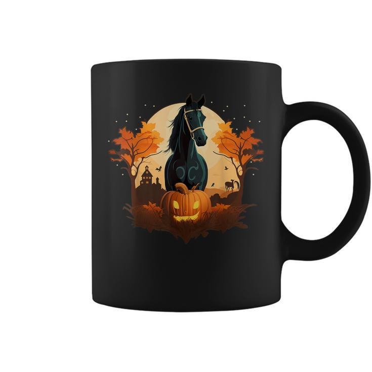 Pumpkin Horse Costume On Horse Halloween Coffee Mug
