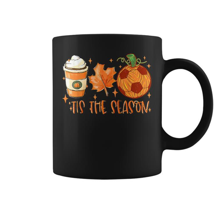 Pumpkin Spice Soccer Ball Tis The Season Fall Thanksgiving Coffee Mug