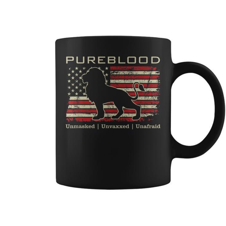 Pureblood Movement Pureblood Medical Freedom Lion Usa Flag Coffee Mug