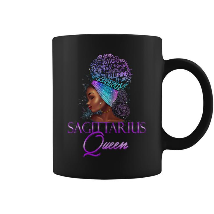 Purple Sagittarius Queen African American November December Coffee Mug