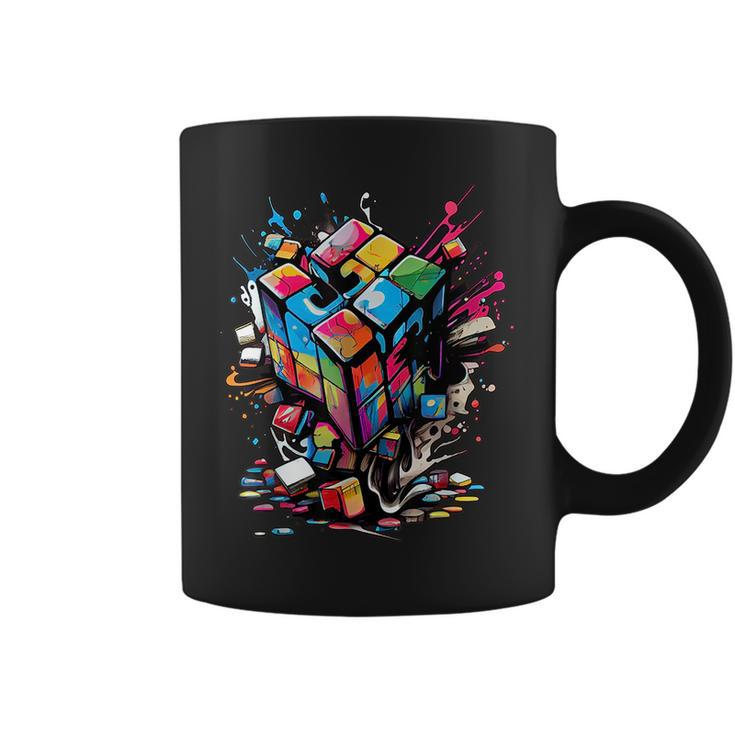 Puzzle Cube Exploding Speed Cubing 80S Youth Vintage Math  Coffee Mug