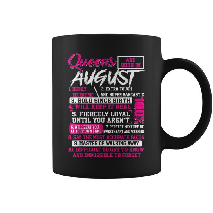Queens Are Born In August 10 Facts Funny Birthday  Coffee Mug