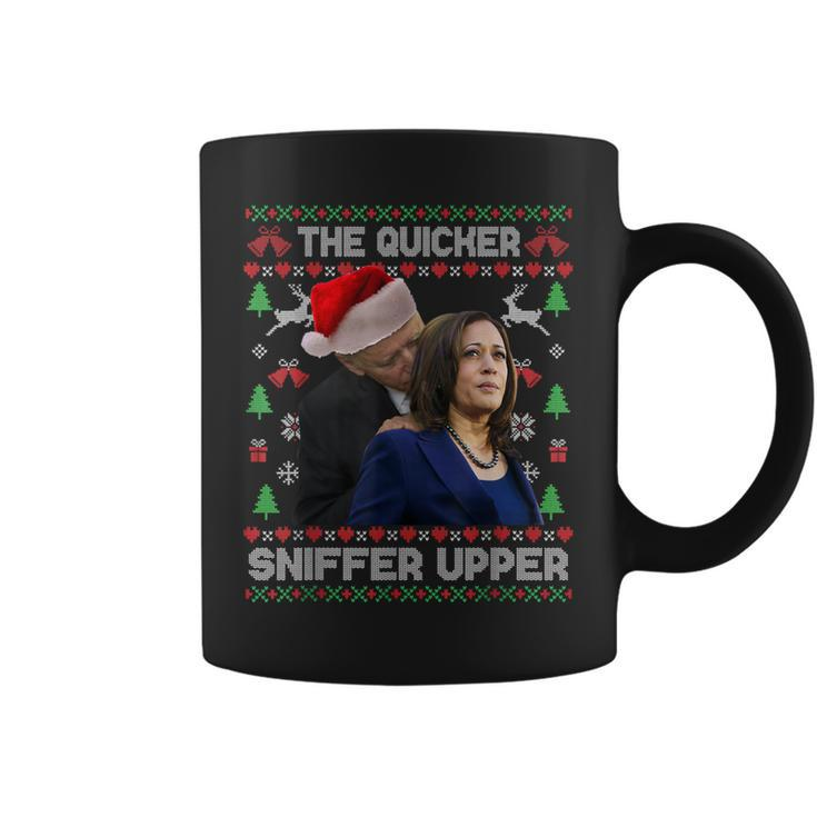 The Quicker Sniffer Upper Anti Biden Ugly Christmas Sweater Coffee Mug