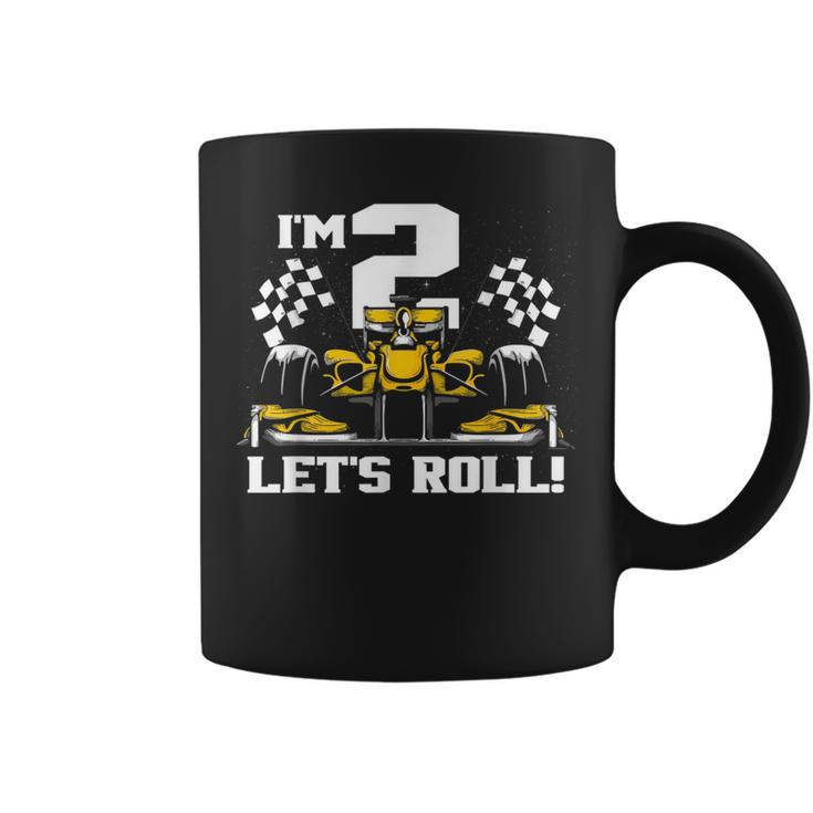 Race Car 2Nd Birthday Boy 2 Two Toddler Racing Car Driver Driver Funny Gifts Coffee Mug