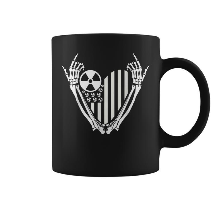 Radiology Rad Tech Love Skeleton Heat American Flag T   Coffee Mug