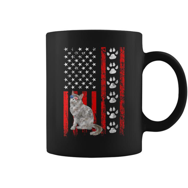 Ragamuffin Cat 4Th Of July Patriotic American Flag Paws Coffee Mug