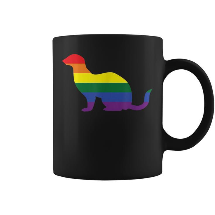 Rainbow Ferret Lgbt Funny Lgbtq Animal Lover Gift Men Women  Coffee Mug