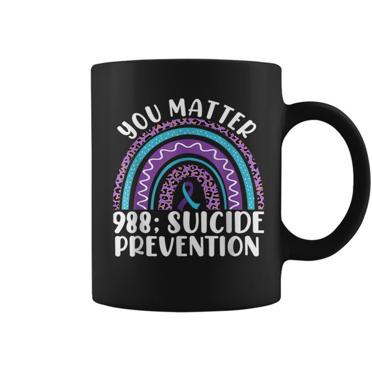 Rainbow You Matter 988 Suicide Prevention Awareness Ribbon Coffee Mug