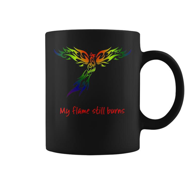 Rainbow Phoenix Flame - Lgbtq Pride - Mystical Design  Coffee Mug