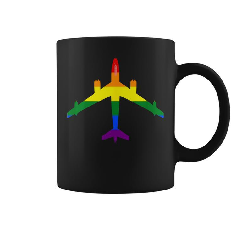 Rainbow Pride Lgbt Airplane Gay Pilot Coffee Mug