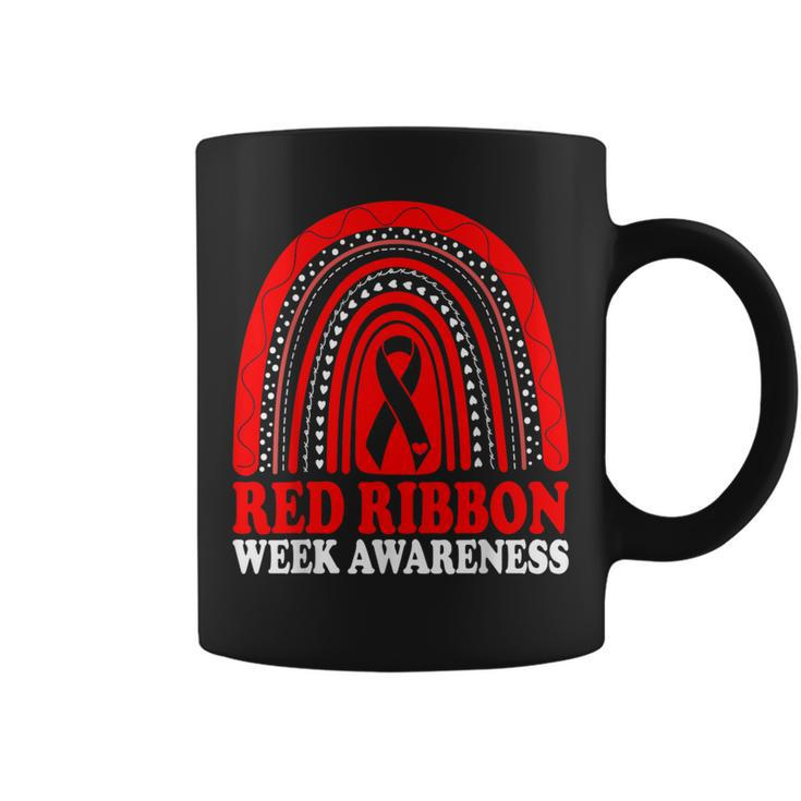 Rainbow Red Ribbon Week Leopard We Wear Red For Awareness Coffee Mug