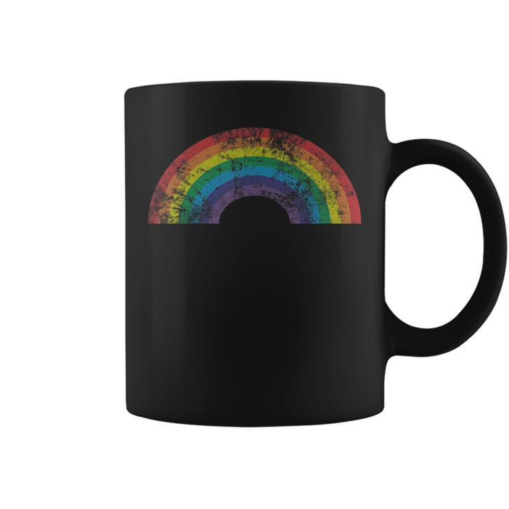 Rainbow Vintage Retro 60S 70S 80S Style Gay Pride Gift Pride Month Funny Designs Funny Gifts Coffee Mug