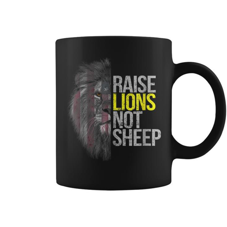 Raise Lions Not Sheep American Patriot Fearless Lion Coffee Mug