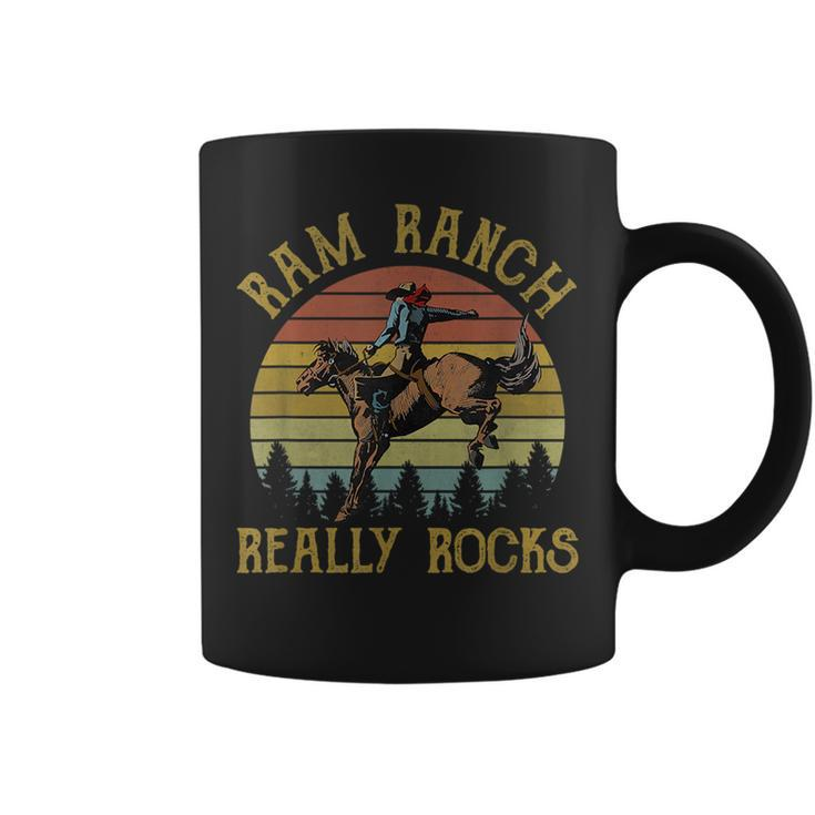 Ram Ranch Really Rocks Cowboy Riding Horse Western Country  Coffee Mug