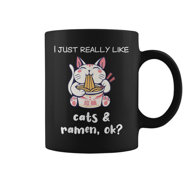 Ramen  Funny Cat Lover Cats And Ramen Noodles  Coffee Mug