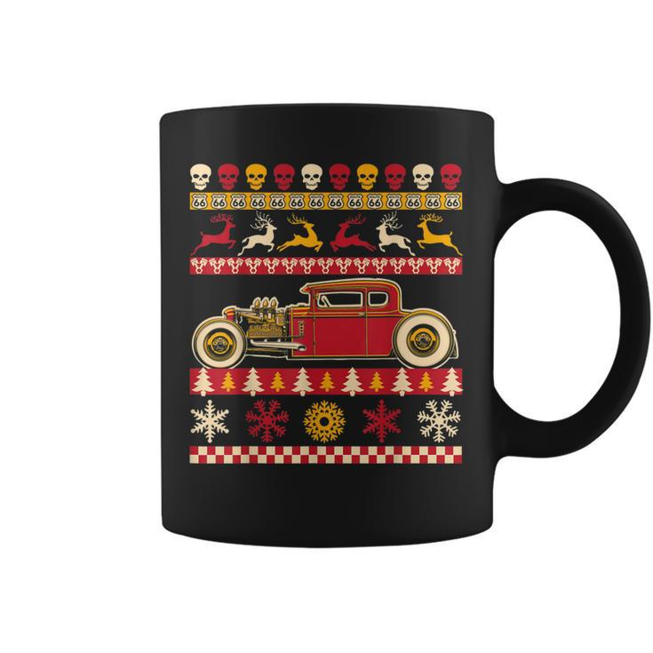 Rat Rod Ugly Christmas Sweater Party For Car Lovers Coffee Mug
