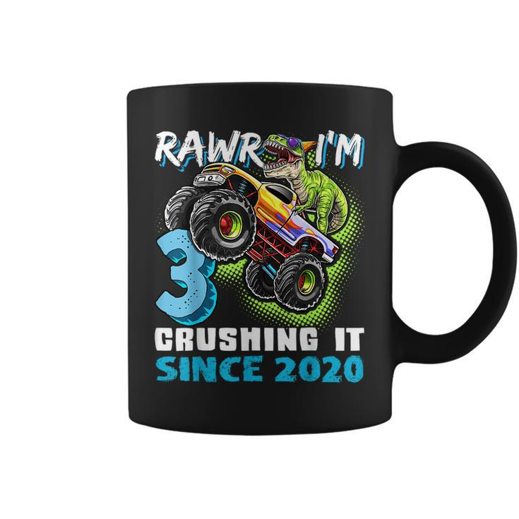 Rawr Im 3 Monster Truck Dinosaur 3Rd Birthday Party Boys  Coffee Mug