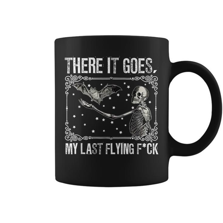 There It Goes My Last Flying Fuck Skeleton Halloween Coffee Mug