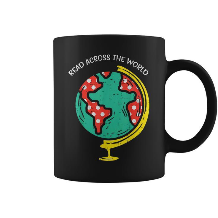 Read Across The World Globe Book Lover Bookworm Librarian Coffee Mug