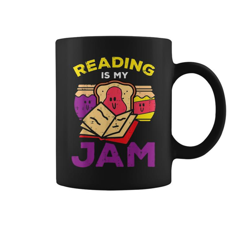 Reading Book Jam Toast Funny Food Pun Bookworm Librarian Reading Funny Designs Funny Gifts Coffee Mug