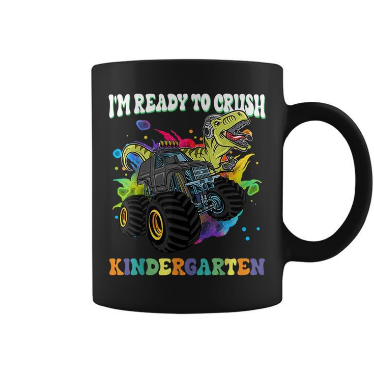 Ready To Crush Kindergarten First Day Of School Dinosaur Boy Coffee Mug