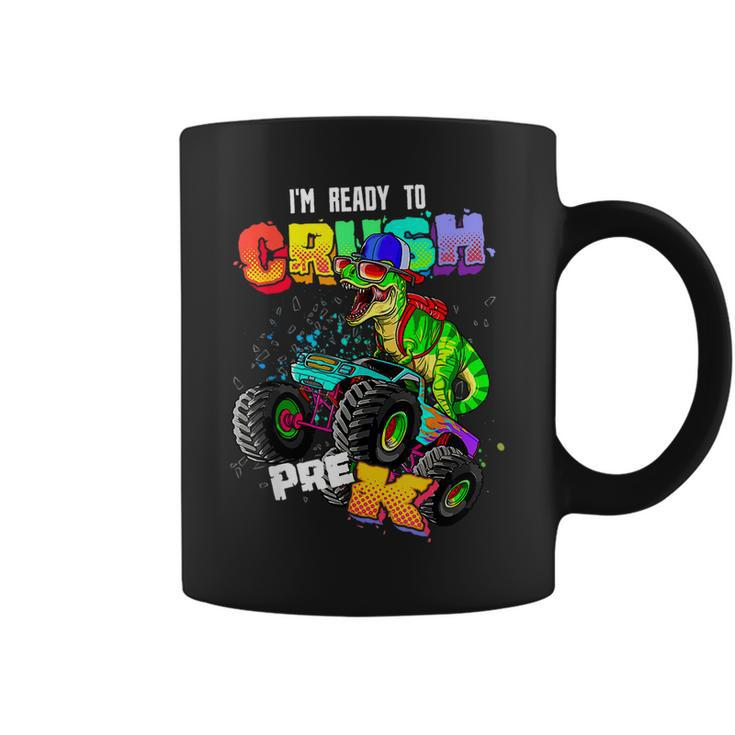 Ready To Crush Pre K T Rex Monster Truck Car Dinosaur Boys Coffee Mug