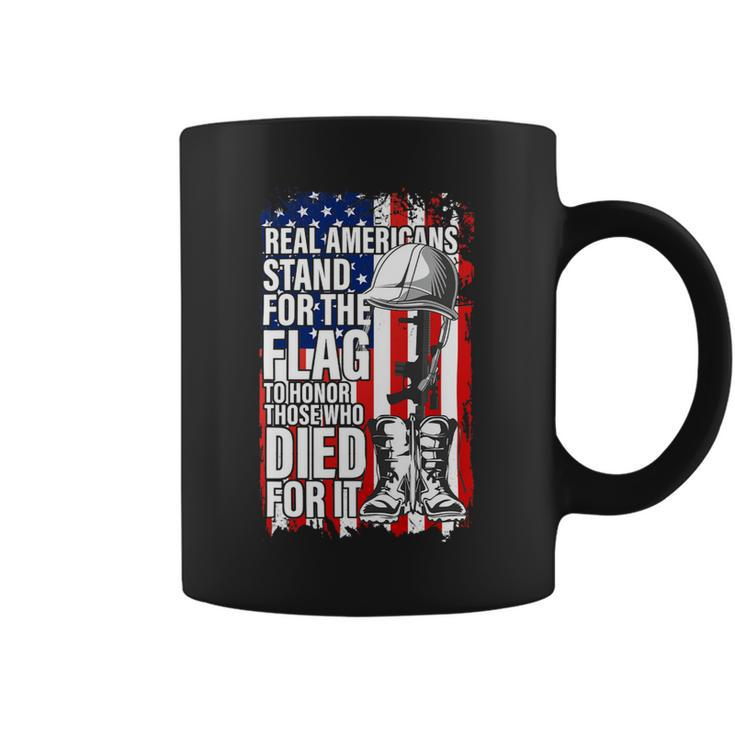Real Americans Stand For The Flag Shirt Veteran Day Us Coffee Mug