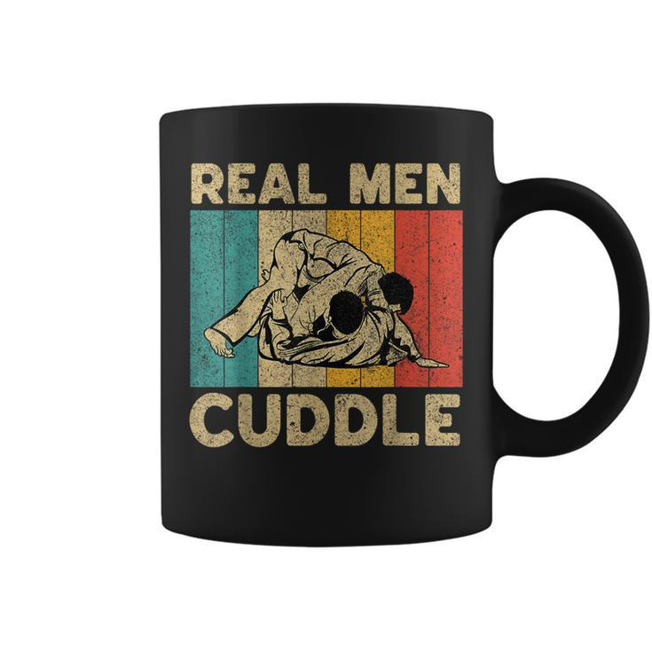 Real Men Cuddle Funny Vintage Bjj Brazilian Jiu Jitsu  Coffee Mug