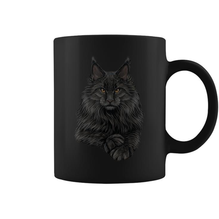 Realistic Cute Maine Coon Cat Sitting For Lovers Animals  Coffee Mug