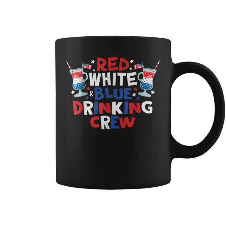Red White And Blue Drinking Crew 4Th Of July Drink Party Coffee Mug