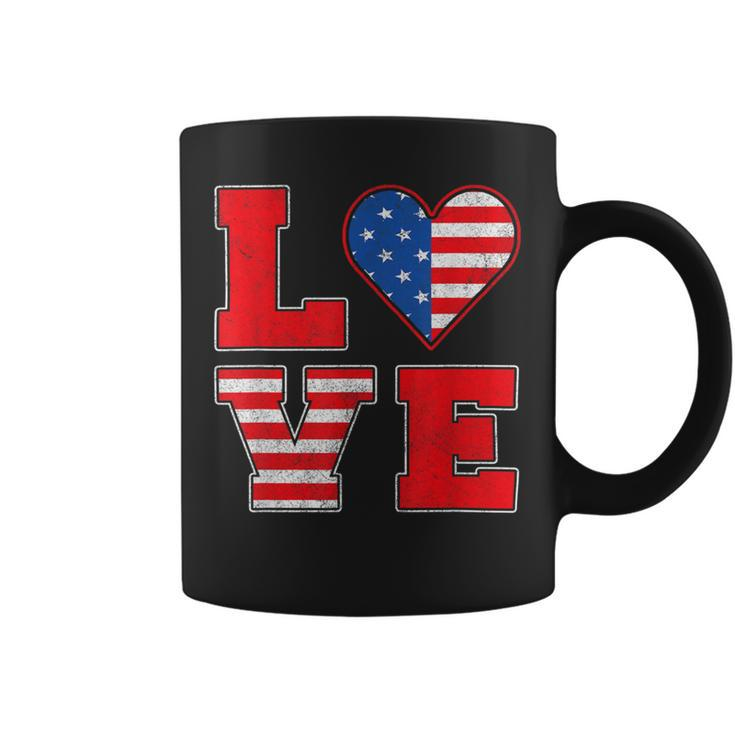 Red White And Blue For Love American Flag Coffee Mug