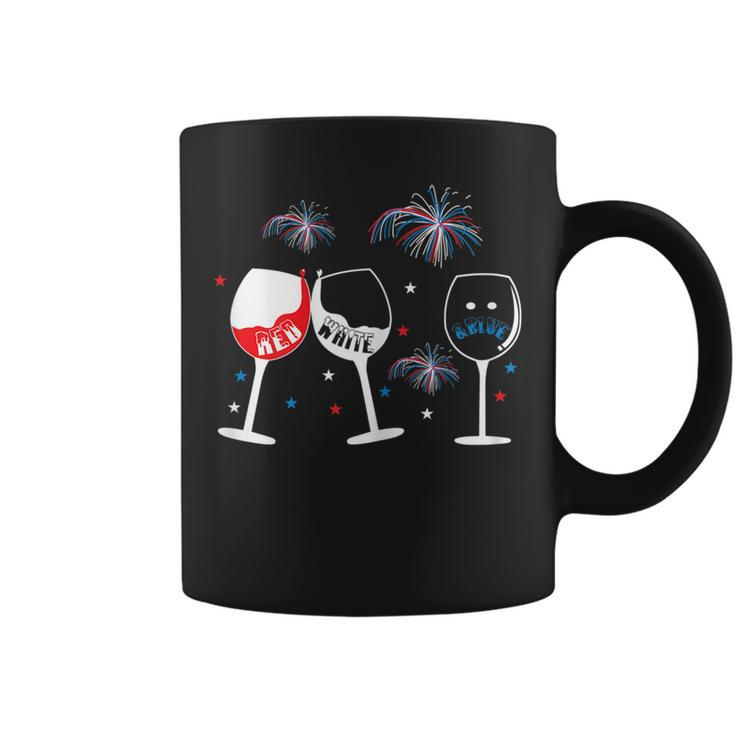 Red White And Blue Funny Wine Glass  For 4Th Of July Wine Funny Gifts Coffee Mug