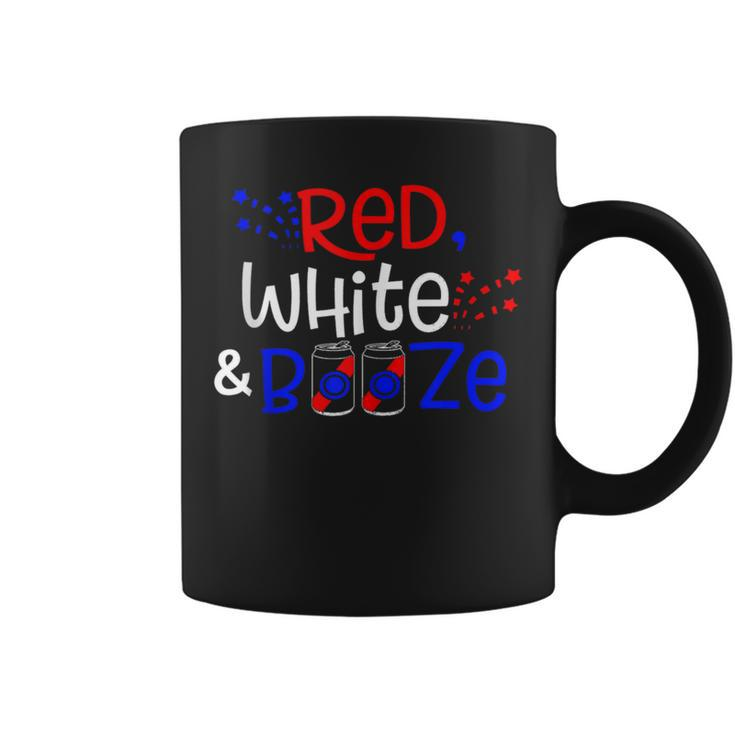 Red White And Booze  Funny Adult 4Th Of July Coffee Mug