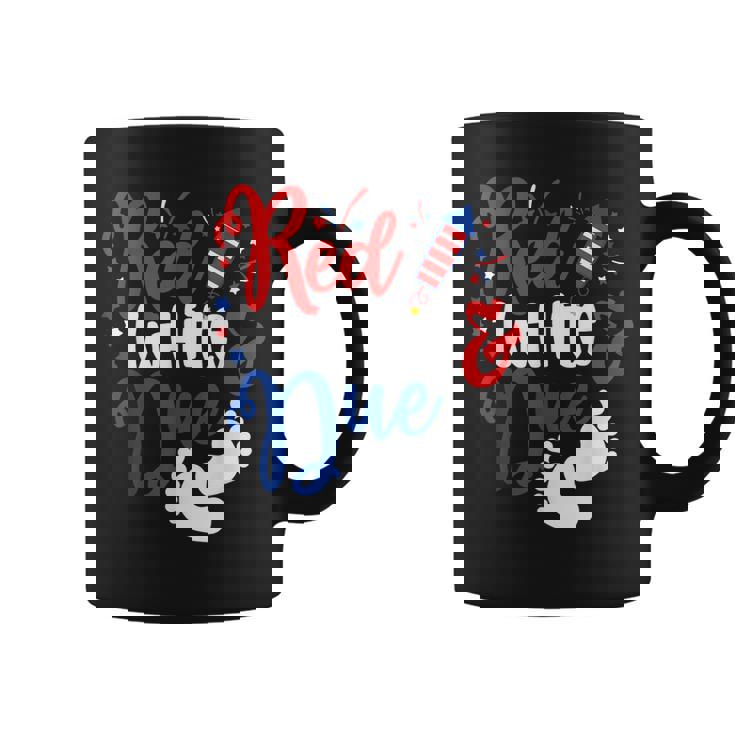 Red White And Due Baby Reveal 4Th Of July Pregnancy Announce Coffee Mug