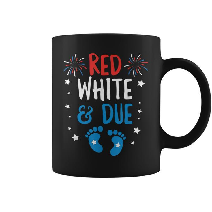 Red White And Due Baby Reveal Pregnancy Announcet Coffee Mug