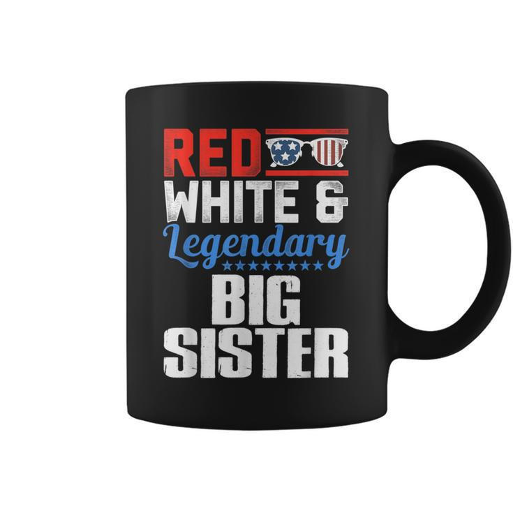 Red White And Legendary Big Sister 4Th Of July Flag Coffee Mug