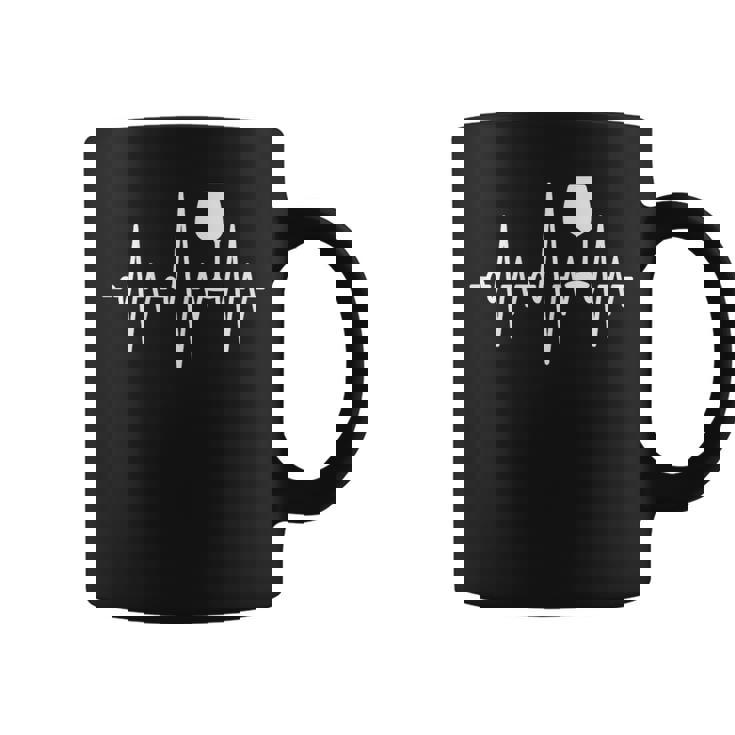 Red Wine Heartbeat Ekg Blue Pinot Noir Coffee Mug