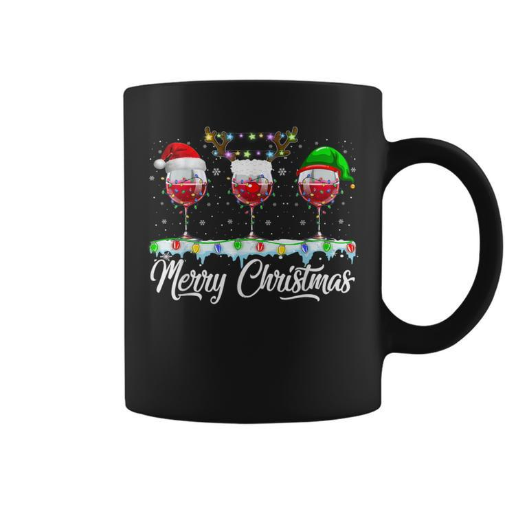 Red Wine Glass Santa Hat Xmas Christmas For Women Coffee Mug