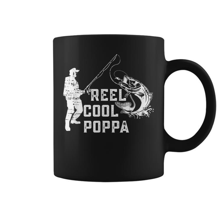 Reel Cool Poppa Fishing Gift  For Dad Or Grandpa  Gift For Mens Coffee Mug