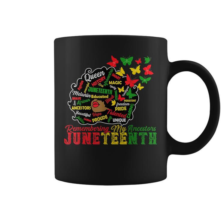Remembering My Ancestors Junenth Celebrate Black Womens Coffee Mug