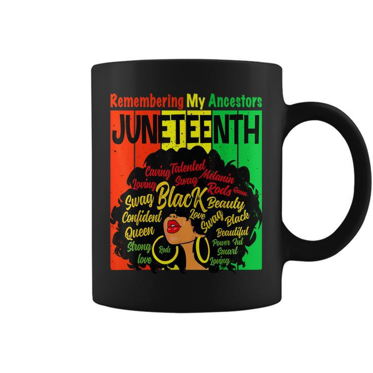 Remembering My Ancestors Junenth Natural Hair Black Women Coffee Mug