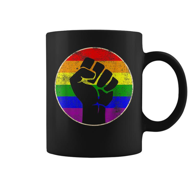 Resist Fist Rainbow Lesbian Gay Lgbt Strength Power & Pride  Coffee Mug